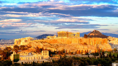 View of the Acropolis of Athens, Athens, Greece