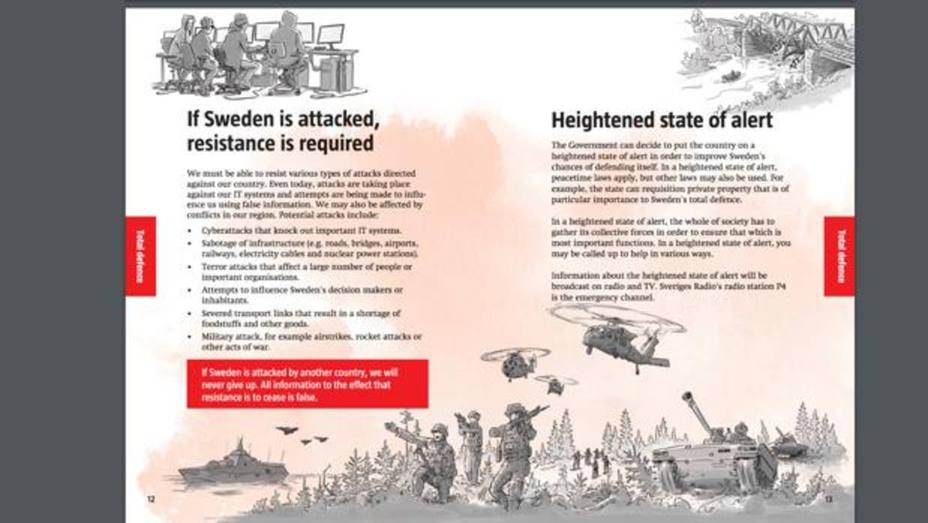 Los folletos repartidos por Suecia a sus ciudadanos.