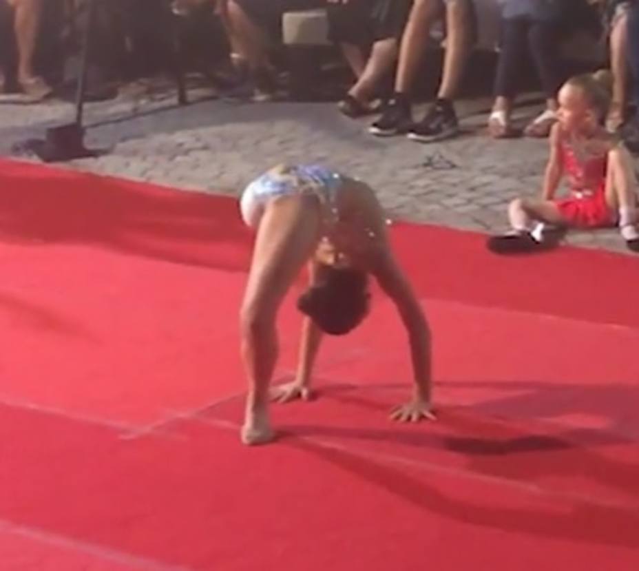 Giorgia en un momento de competición. Fotograma vídeo Corriere della Sera