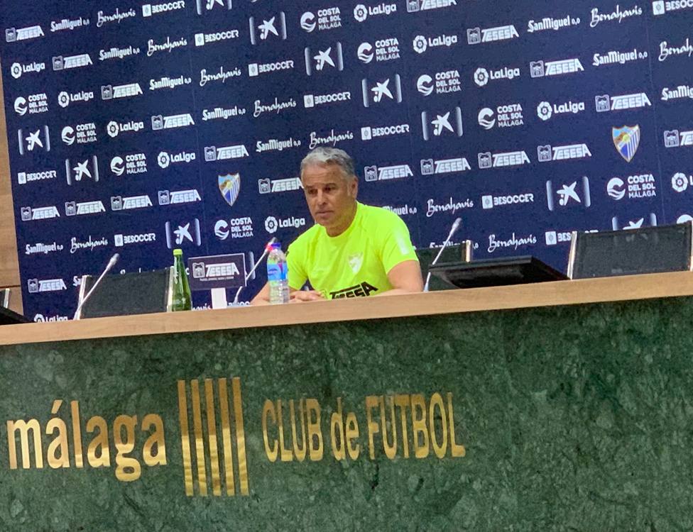 Sergio Pellicer en la conferencia de prensa previa al partido en Las Palmas.
