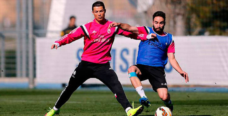 Cristiano y Carvajal están listos para el partido del sábado en Bilbao. Foto: Real Madrid.