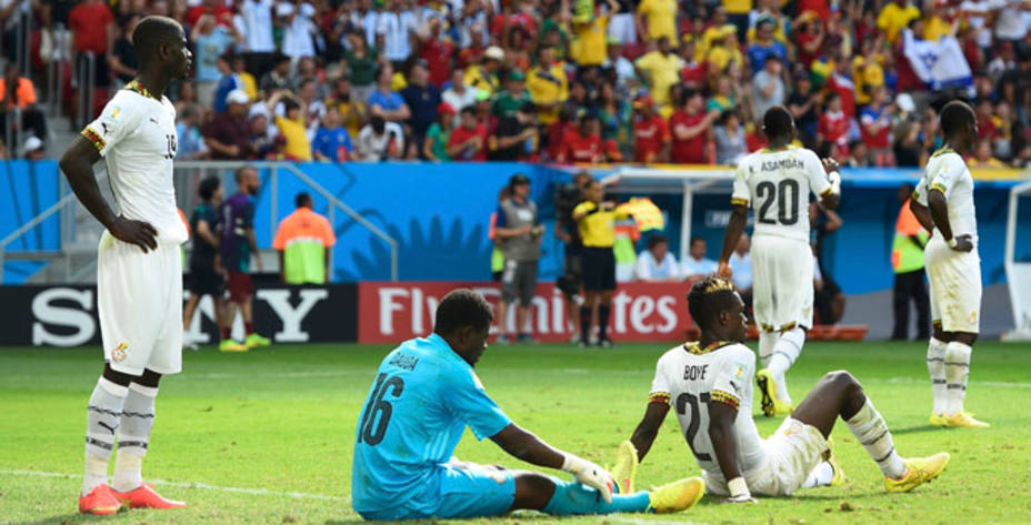 Los jugadores de Ghana, tras quedar eliminados (Reuters)
