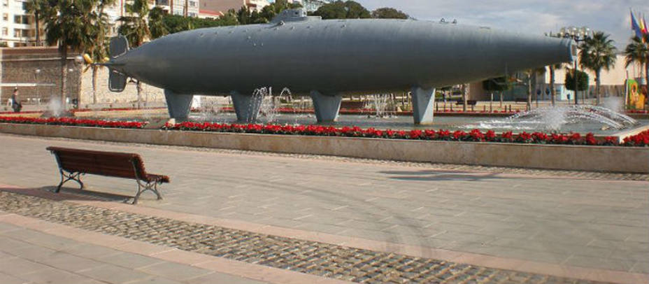 El submarino de Isaac Peral en Cartagena. EFE