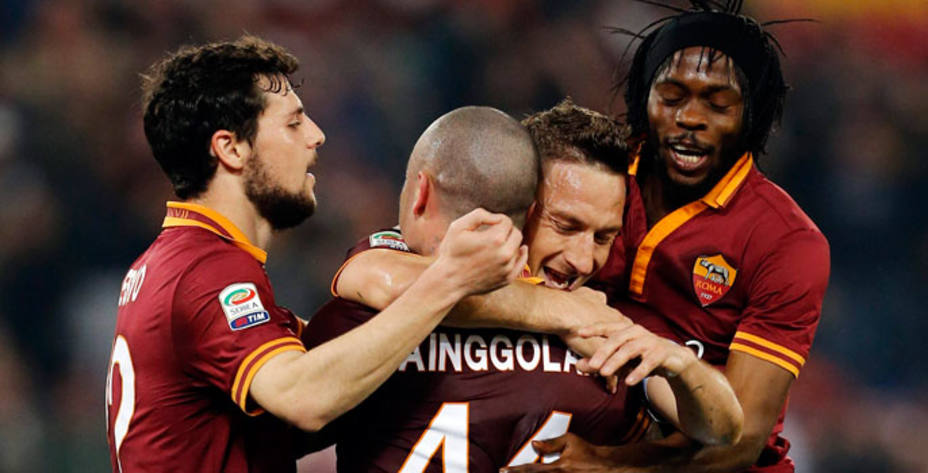 La Roma celebra uno de los goles (Reuters)