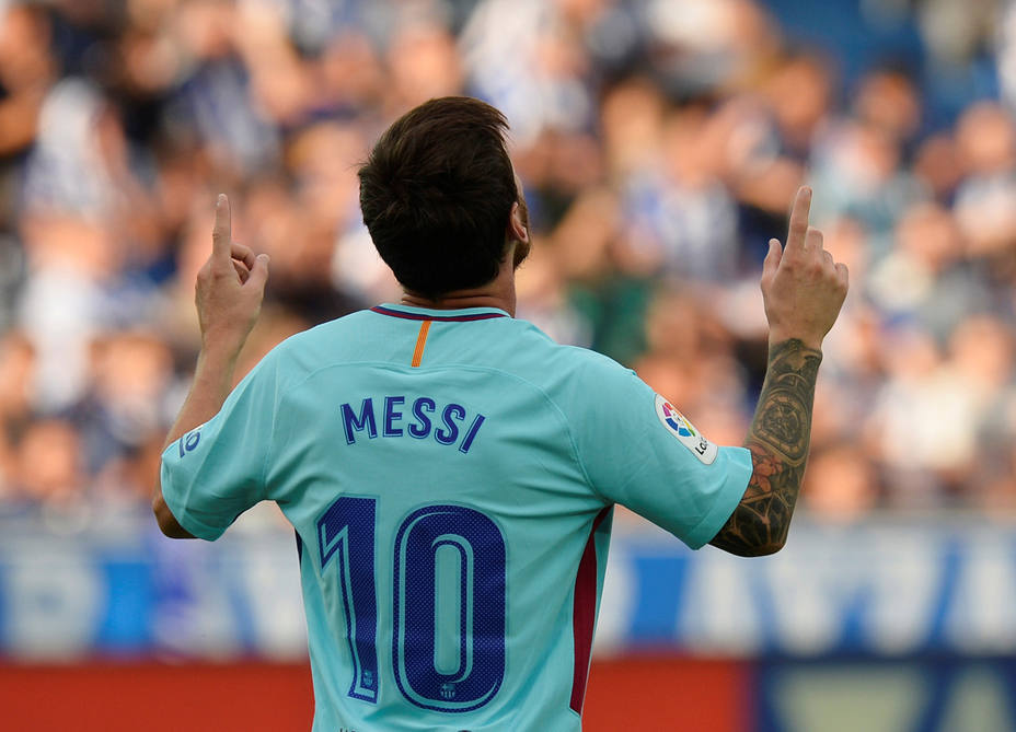 Messi celebra el 0-1 al Alavés (Reuters)