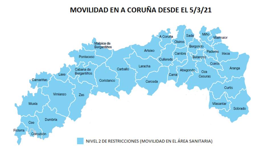 Mapa área sanitaria A Coruña-Cee