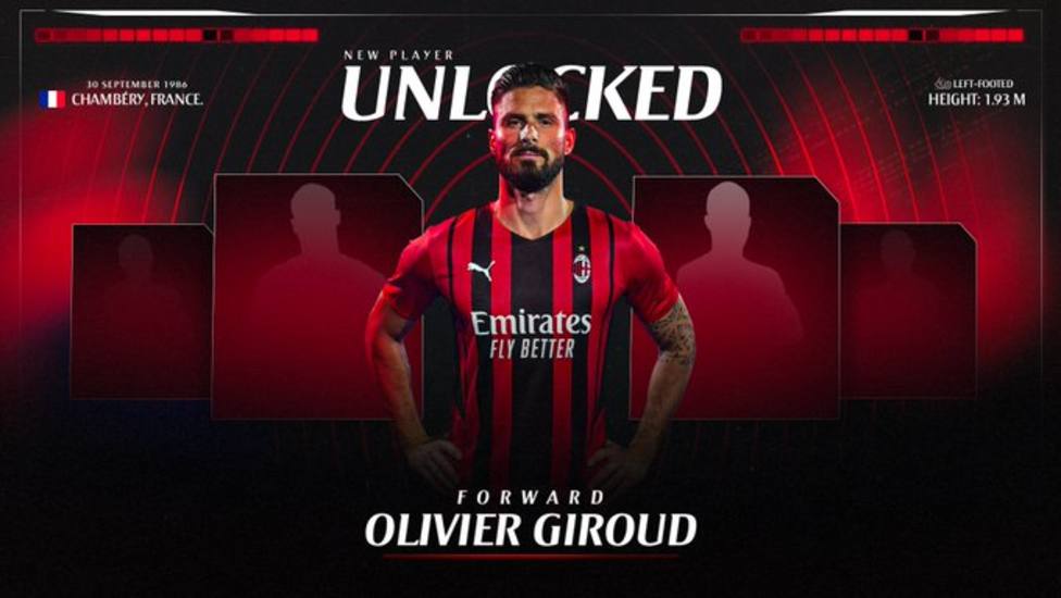 Olivier Giroud, nuevo jugador del Milán