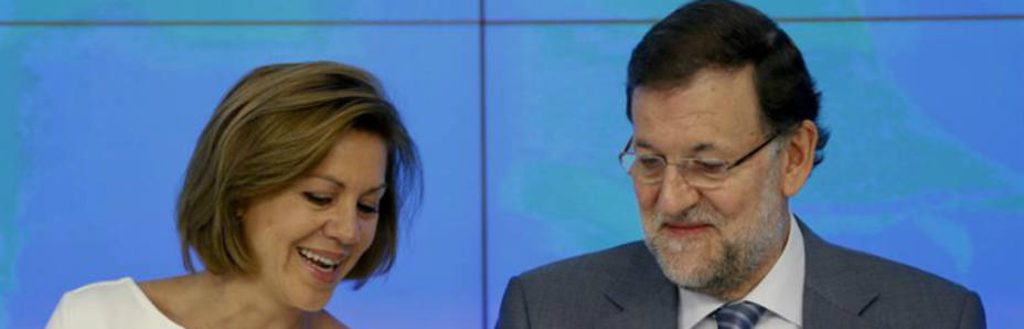 Cospedal y Rajoy antes del inicio de la reunión del Comité Ejecutivo del PP (EFE)