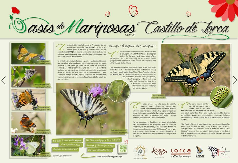 El Castillo de Lorca entra a formar parte del Proyecto “Oasis de Mariposas”