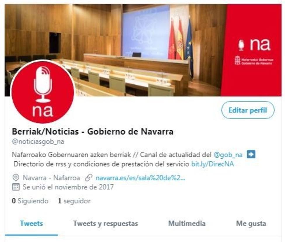 El Gobierno de Navarra reorganiza en redes sociales su presencia institucional