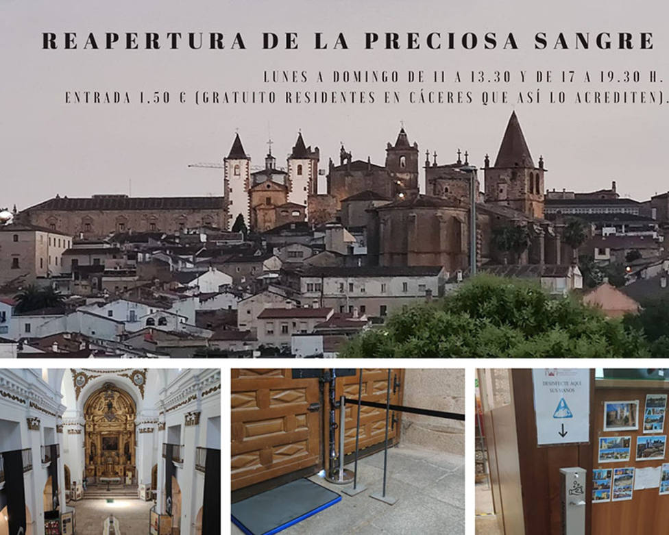 La Preciosa Sangre reabrirá sus puertas en Cáceres al público el próximo lunes 8 de junio