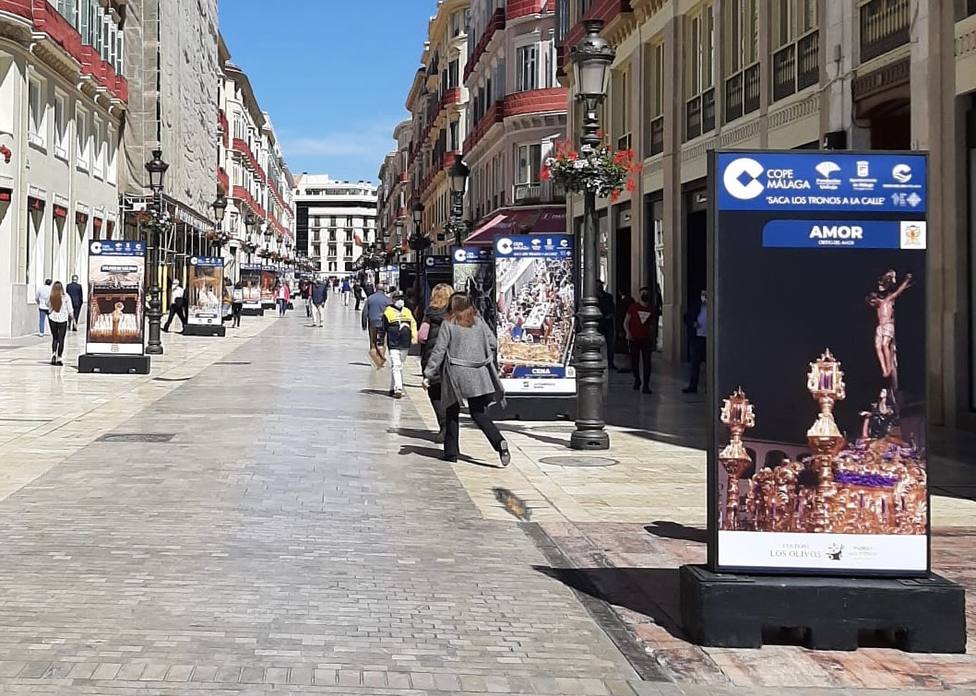 Imagen de la exposición de COPE Málaga en calle Larios.