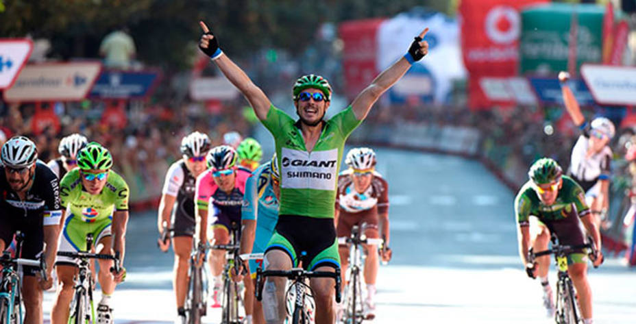 Degenkolb ganó en La Coruña su cuarta etapa en la Vuelta. Foto: Vuelta a España.