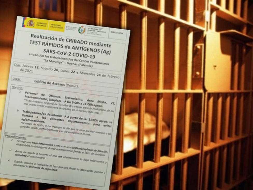 La Junta entrega test de antígenos para un cribado masivo en la cárcel de Dueñas