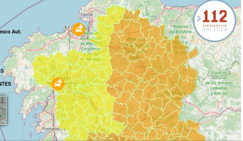 Alerta naranja en la provincia de Lugo