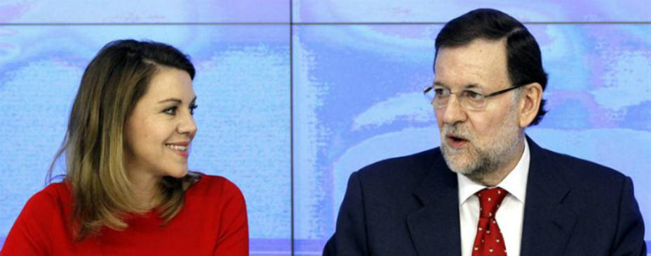 Cospedal y Rajoy durante la reunión ayer del Comité Ejecutivo Nacional (EFE)
