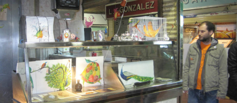 Una de las exposiciones de arte en el Mercado de la Cebada.
