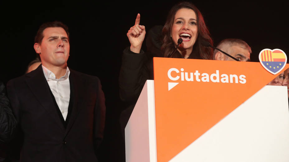 Inés Arrimadas celebra su victoria en las elecciones del 21-D