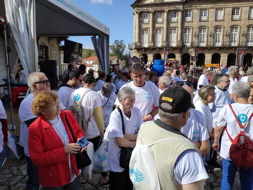 Miembros de la Asociación de Diabéticos de Ferrolterra en Santiago de Compostela