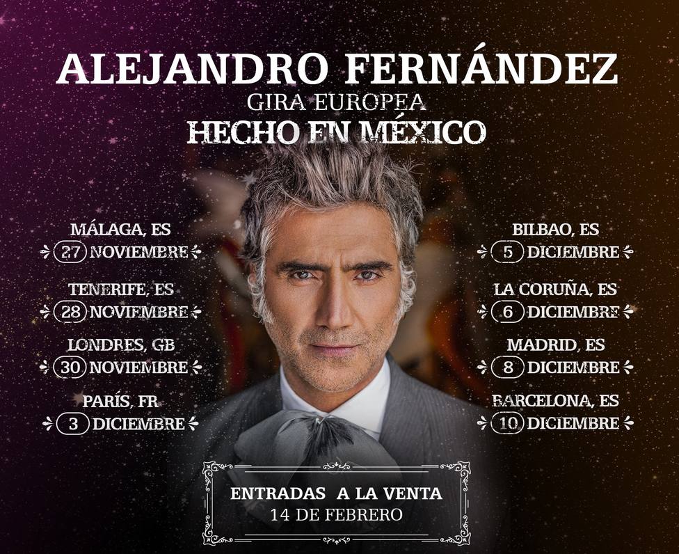Cartel de la gira de Alejandro Fernández