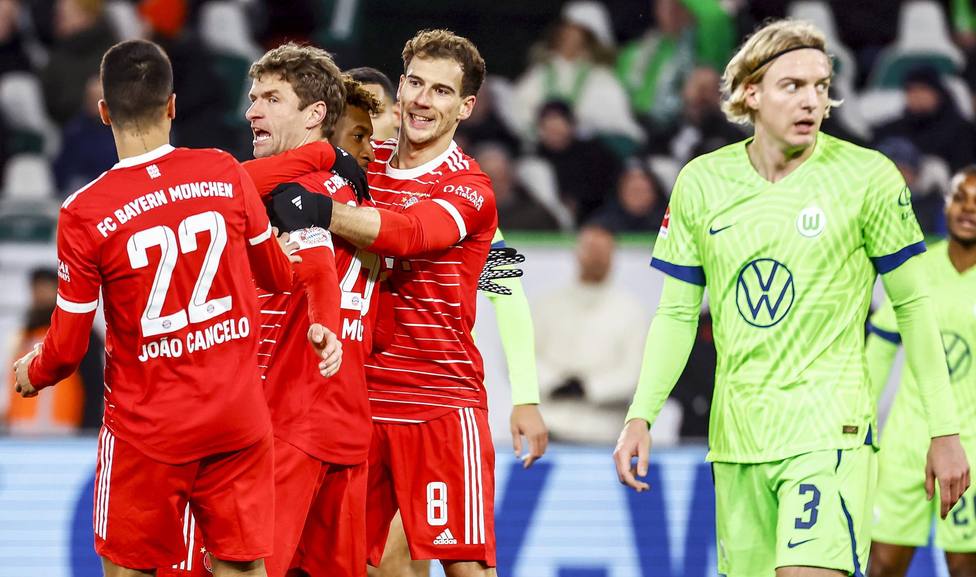 El Bayern celebra uno de los goles al Wolfsburgo (EFE)