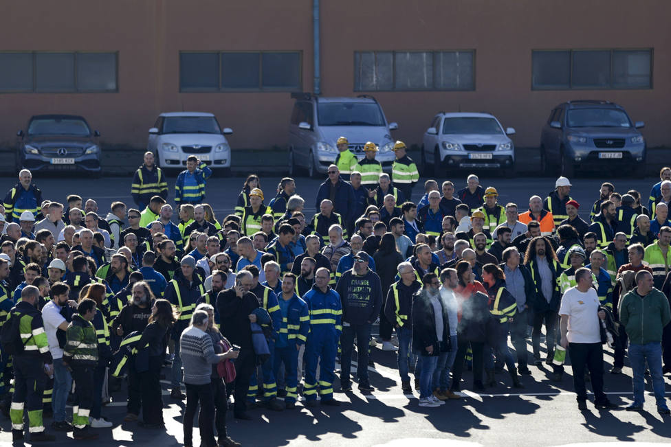 Foto de archivo de una asamblea de trabajadores de Navantia Ferrol - FOTO: EFE/Cabalar