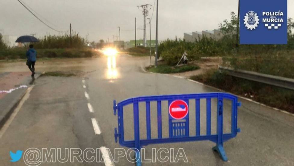 Murcia registra hasta 60 litros por metro cuadrado de lluvia en las últimas 24 horas