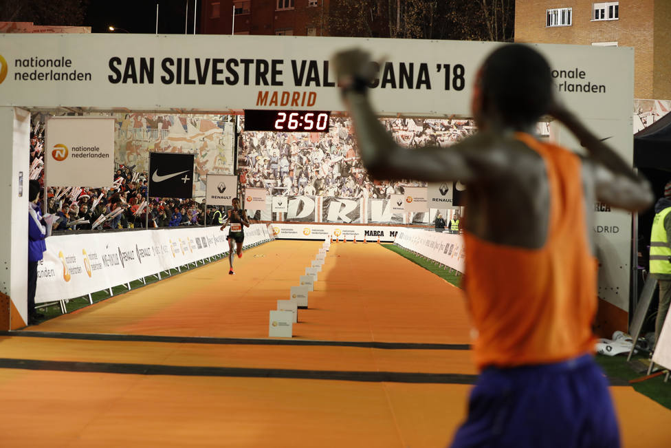 Finish line of the San Silvestre Vallecana 2018 marathon