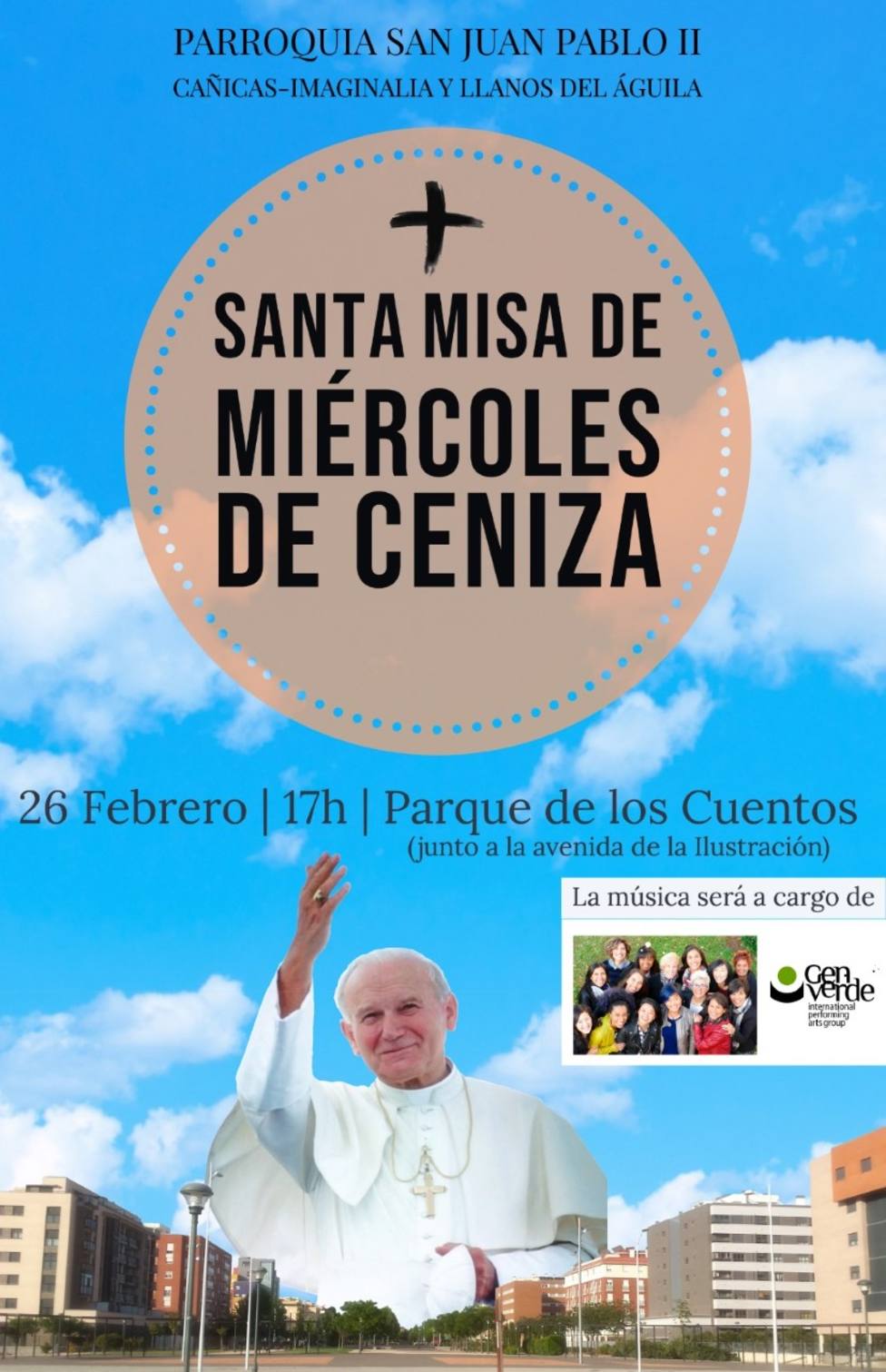 Primer acto de culto de la Parroquia de San Juan Pablo II de Albacete
