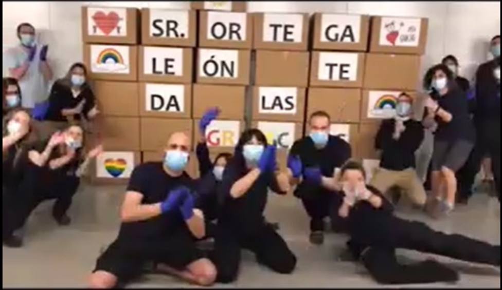 Fotograma del vídeo de los trabajadores de la plataforma logística de Inditex en León