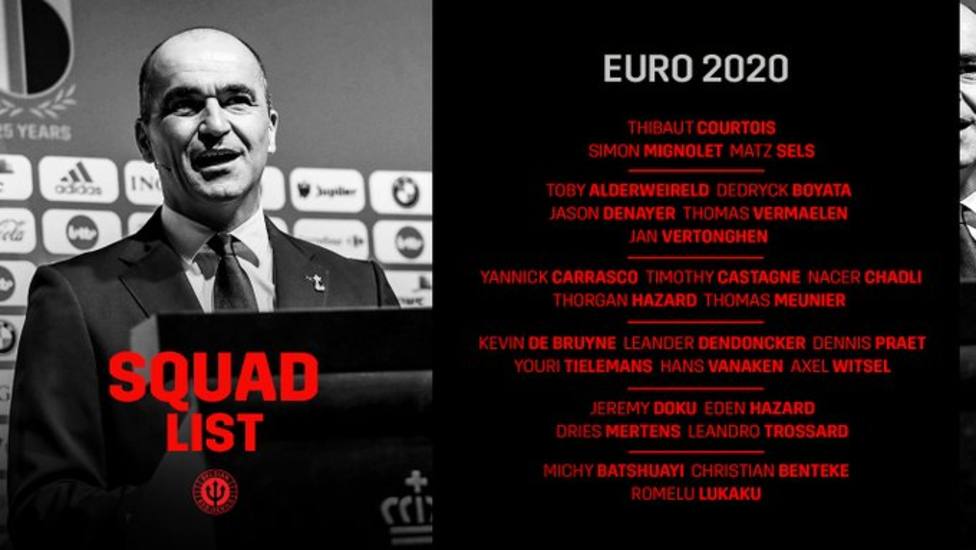 Bélgica llama a Hazard, Courtois y Carrasco para la Eurocopa