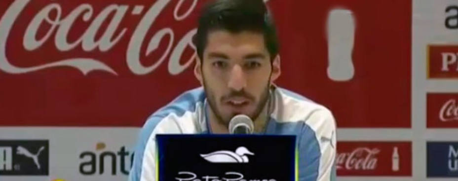 Luis Suárez, durante la rueda de prensa de este sábado