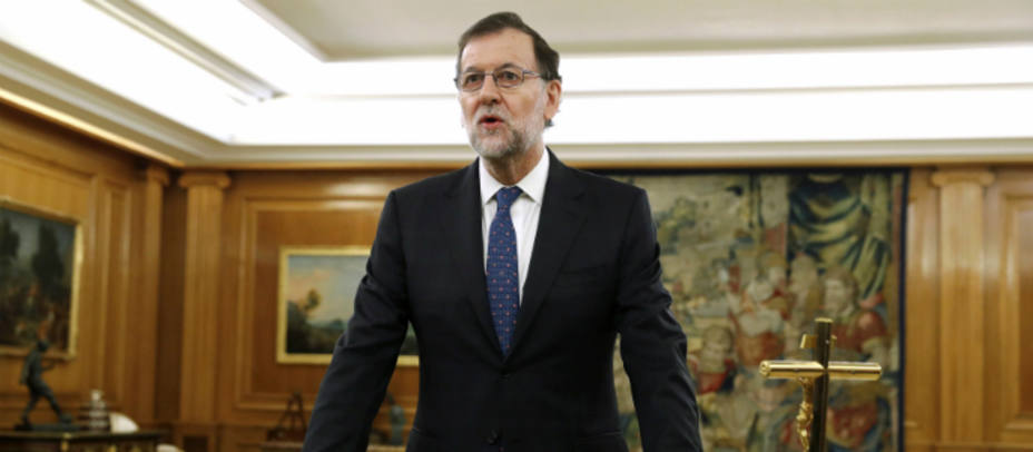 Mariano Rajoy, jurando su cargo como presidente del Gobierno. REUTERS