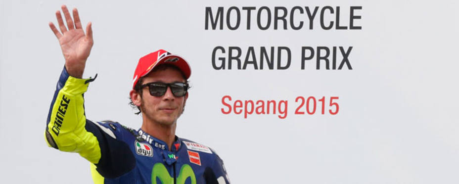 Valentino Rossi, en el podium del GP de Malasia (foto: Reuters)