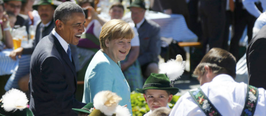 Merkel y Obama en la localidad alpina de Krün, en la región de Baviera. REUTERS