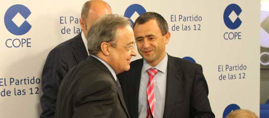 Florentino Pérez, con Fernando Giménez Barriocanal, presidente de COPE