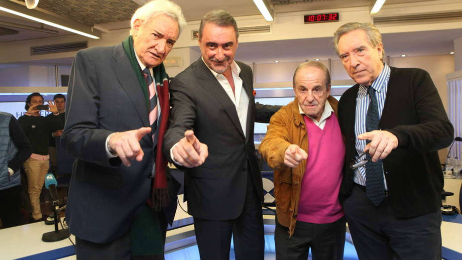 Luis del Olmo, Carlos Herrera, José María García e Iñaki Gabilondo en el Día Mundial de la Radio de 2017