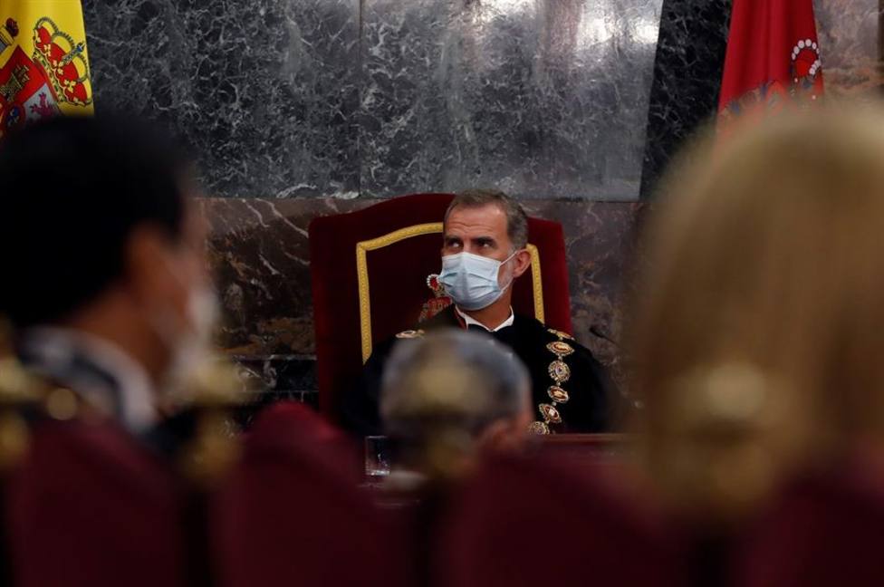 El rey Felipe VI inaugura el año judicial, este lunes en el Salón de Plenos del Tribunal Supremo, en Madrid