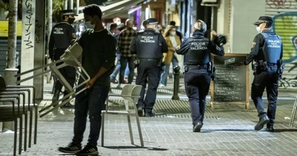 Vigilancia policial en Valencia