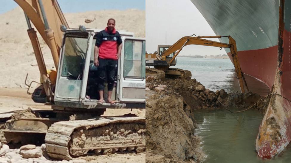 Abdullah Abdel-Gawad es el joven de 28 años que liberó con la excavadora el Ever Given del Canal de Suez