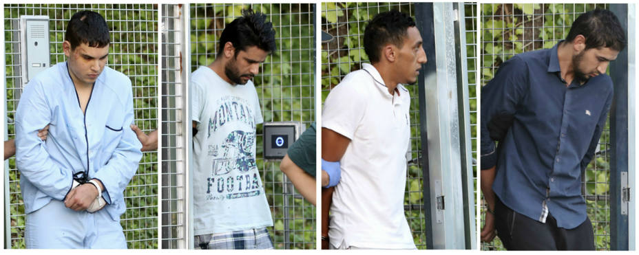 Los cuatro detenidos por los atentados de Barcelona. EFE