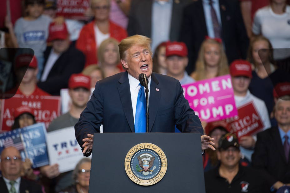 El presidente de los Estados Unidos, Donald J. Trump, realiza un mitin en Pensilvania