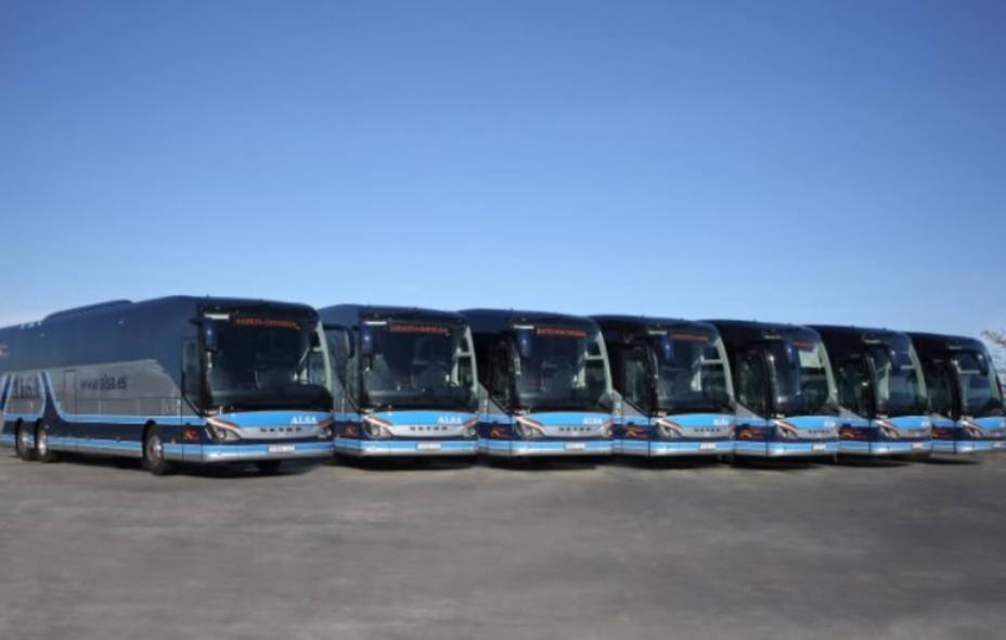 Flota de autobuses de la empresa ALSA