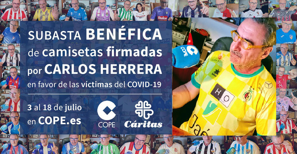 ¿Te gustaría tener una de las camisetas oficiales de deporte firmadas por Carlos Herrera?