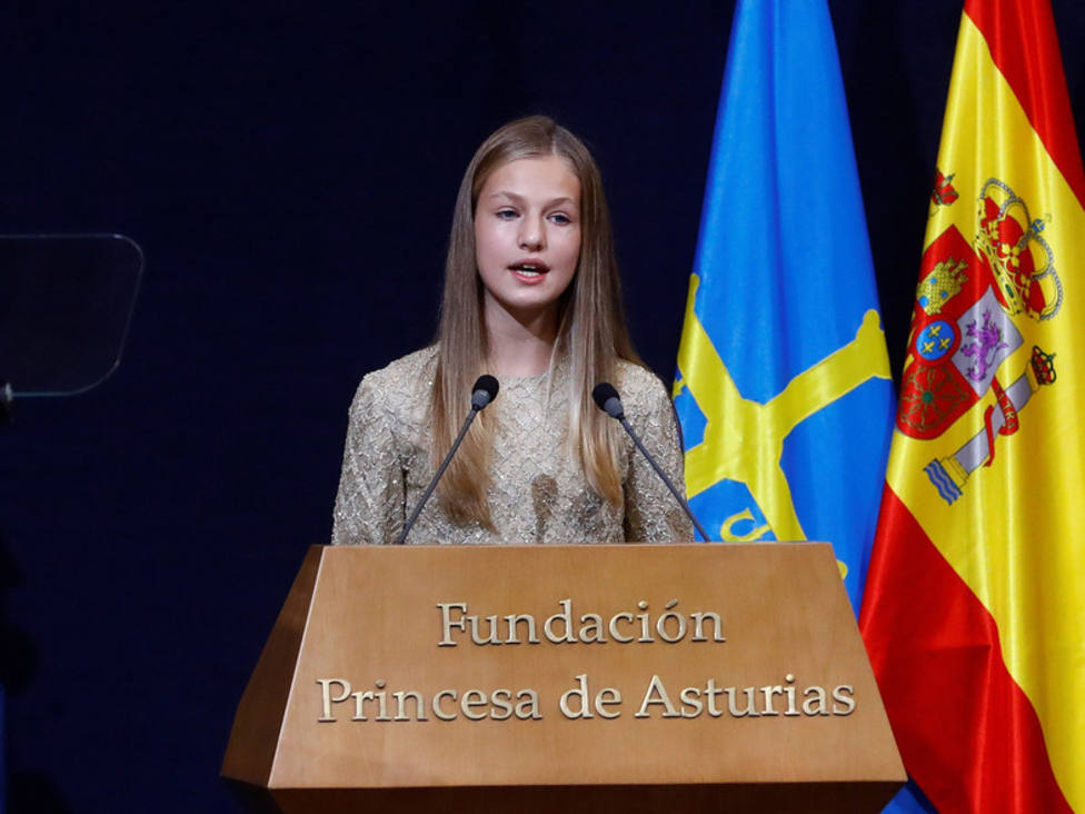 La princesa Leonor durante su discurso de los Premios Princesa de Asturias 2020