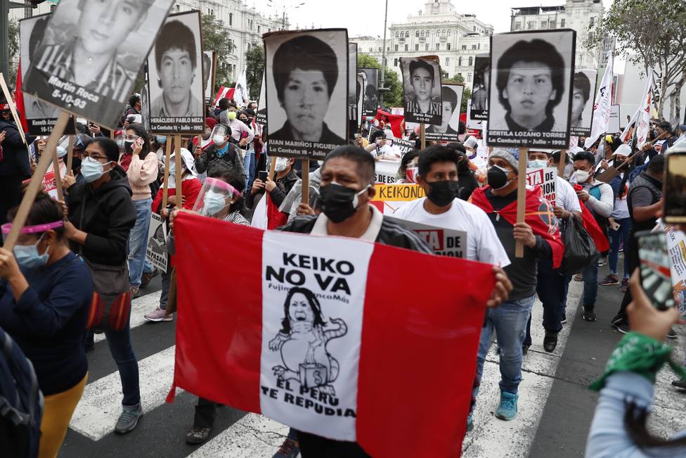 Manifestación contra la candidatura de Keiko Fujimori en Perú