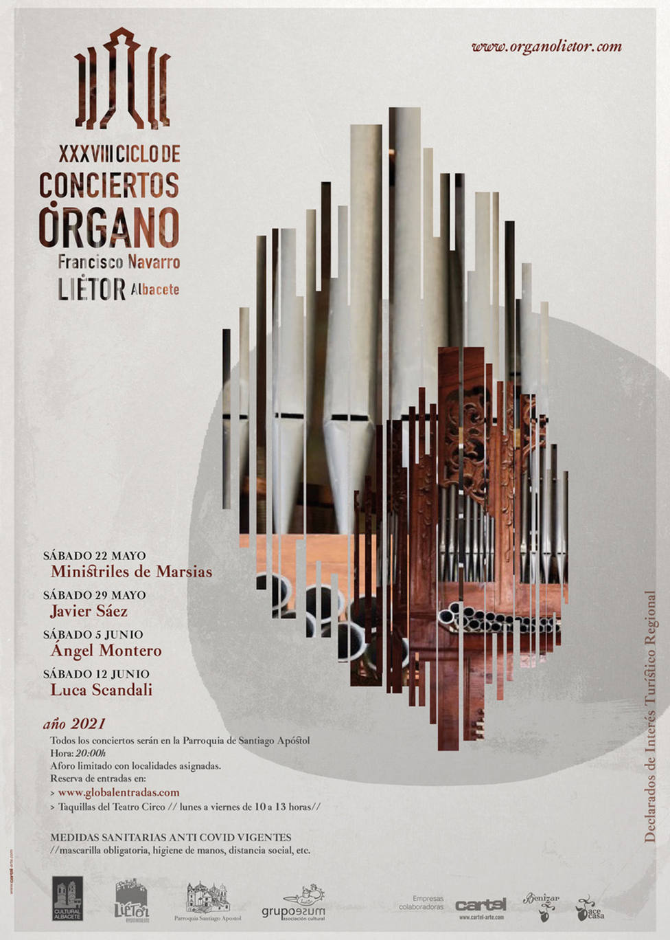 Cartel del XXXVIII Ciclo de conciertos de órgano de Liétor
