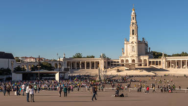 Fatima, Portugal - May 12, 2019: View of the Shrine of Fatima