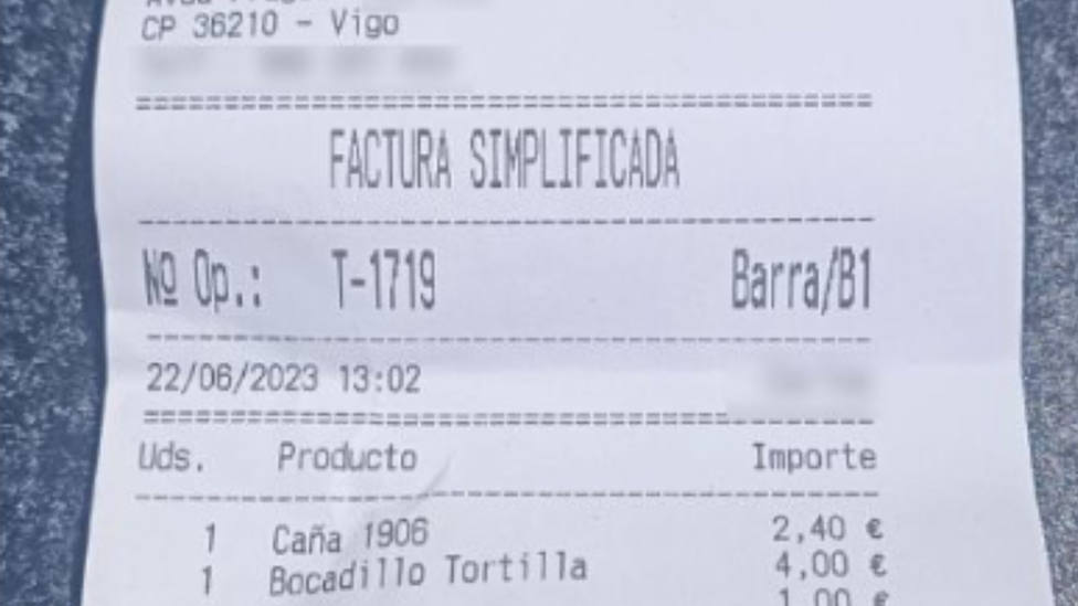 Un cliente pide un bocadillo de tortilla de patata en un bar de Vigo y no da crédito a la cuenta: No volver
