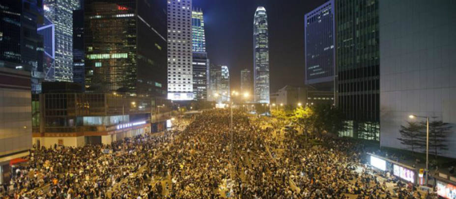 Los estudiantes intensifican las portestas en Hong Kong. EFE